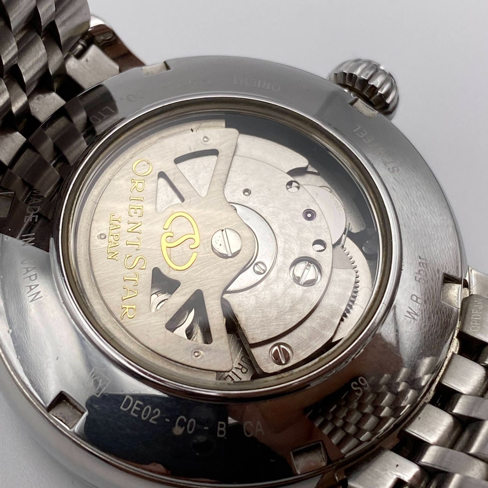 オリエント ORIENT　自動巻き オートマチック　機械式　オリエントスター クラシック レトログラード　ORIENT STAR AUTOMATIC　 WZ0091DE　レトログラード　ネイビー文字盤　裏スケ　稼働品　アナログ腕時計　　W079