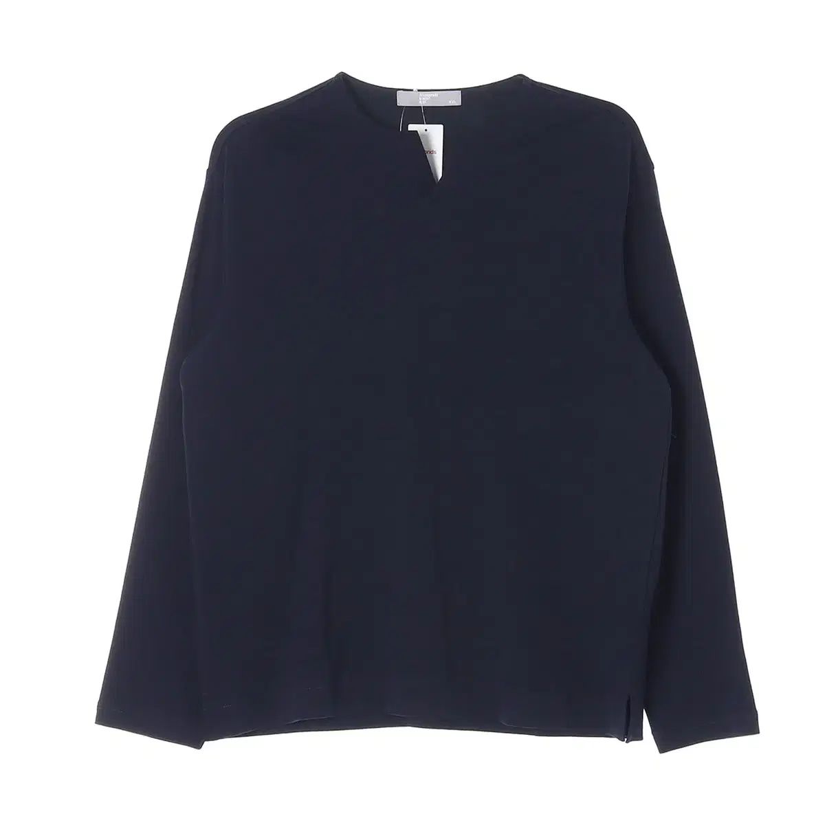 新品 XXL 8seconds(エイトセカンズ) ネイビー スリット ネック 長袖 Tシャツ