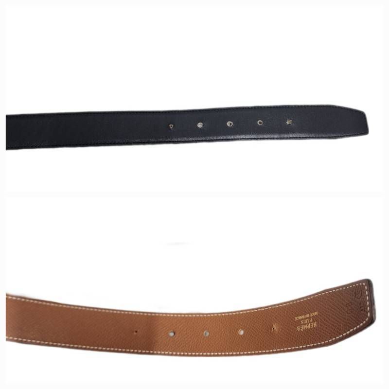 HERMES エルメス Hベルト ブラック 本革 レザー ベルト ブラック 