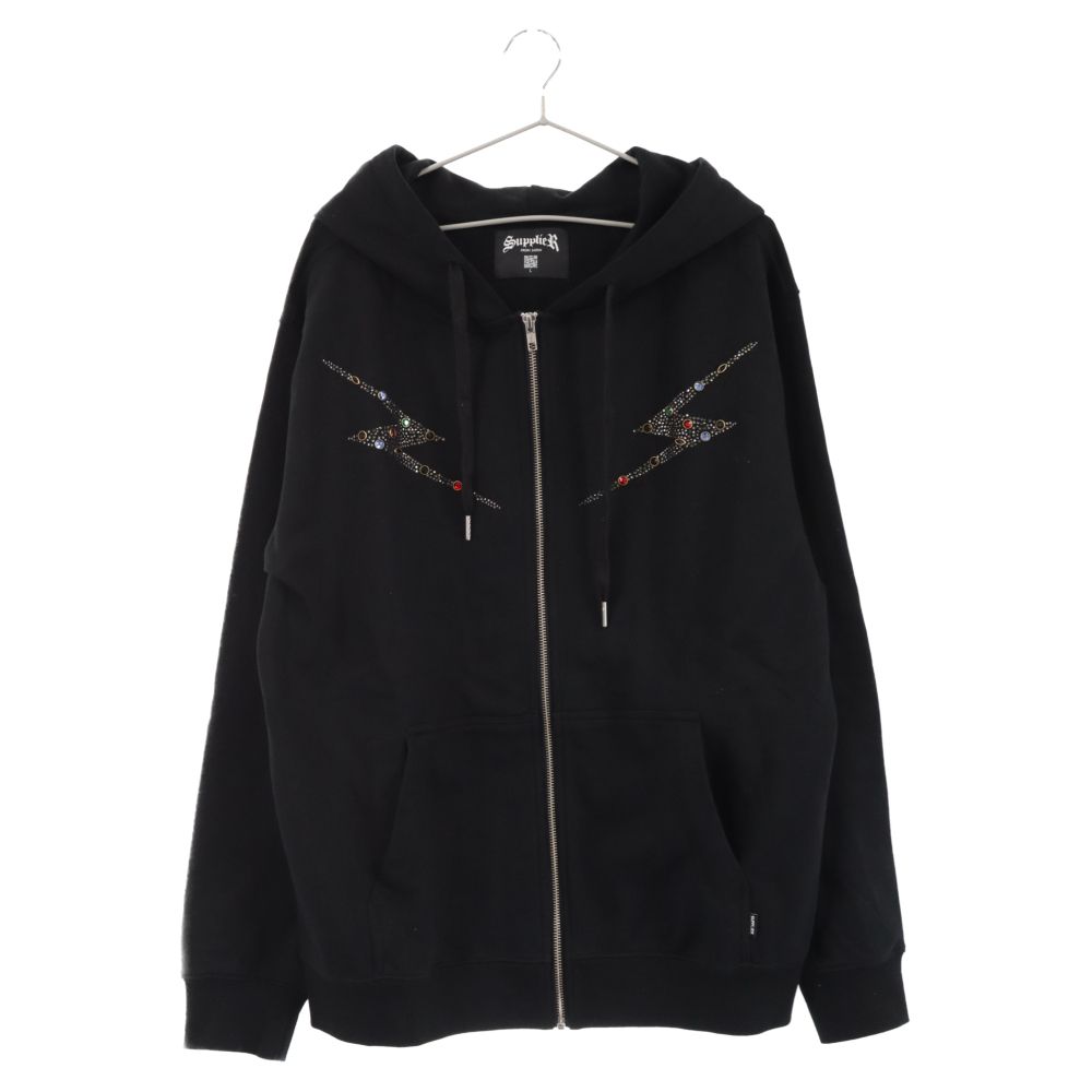 SUPPLIER (サプライヤ) LIGHTING RHINESTONE ZIP HOODIE ライトニング