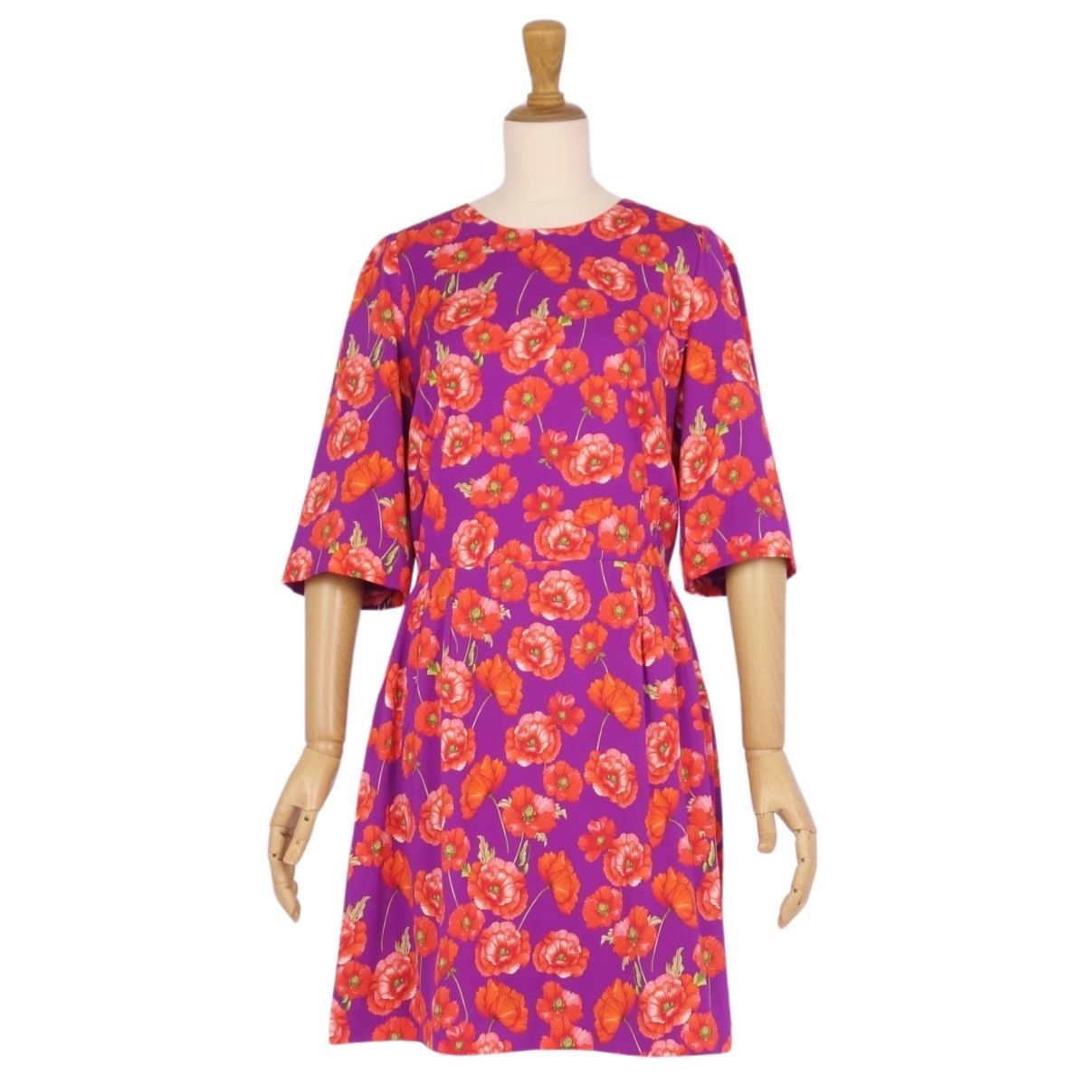 未使用 ドルチェ&ガッバーナ DOLCE&GABBANA ワンピース 五分袖 花