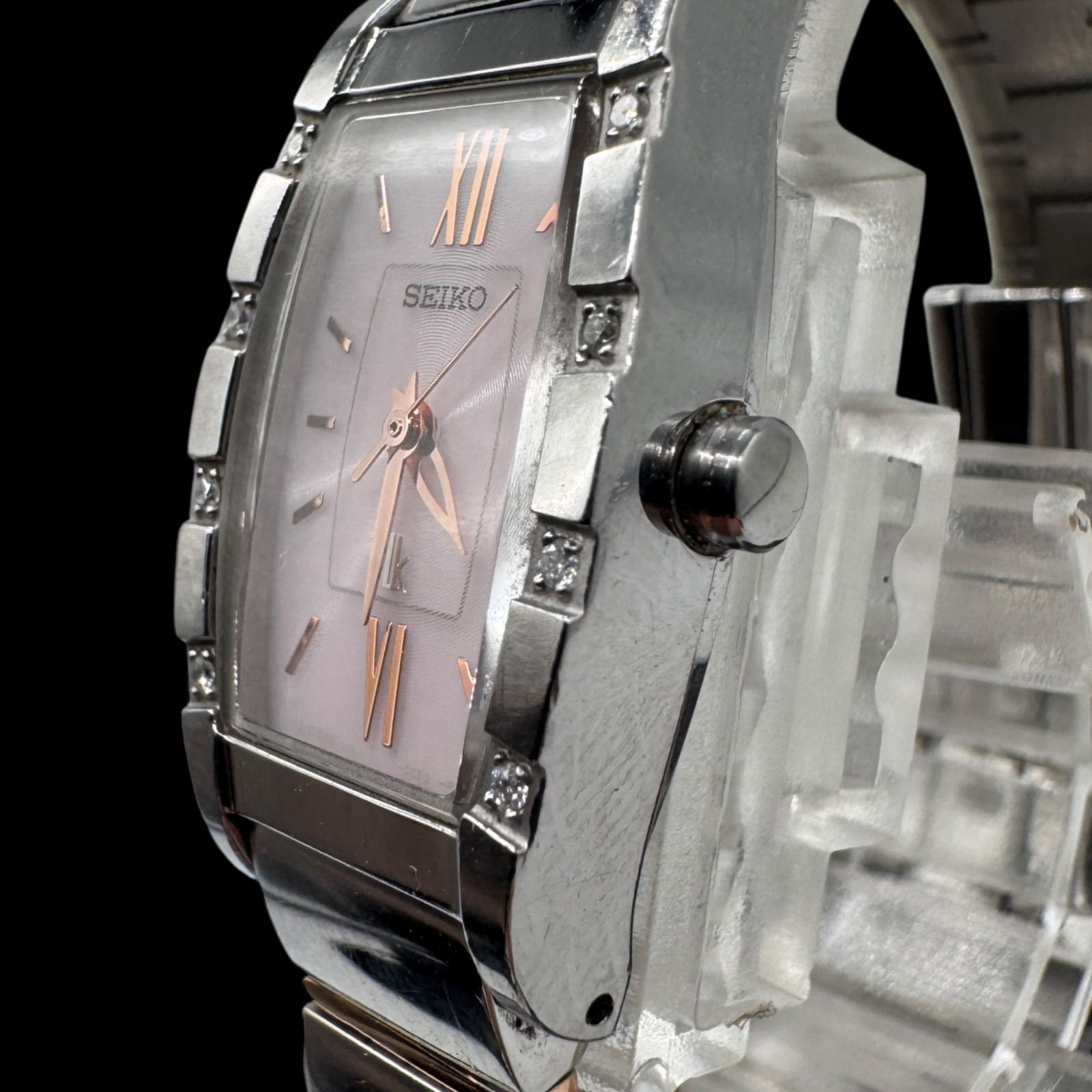 稼働 良品 SEIKO セイコー LUKIA ルキア 8Pダイヤ ソーラー レディース