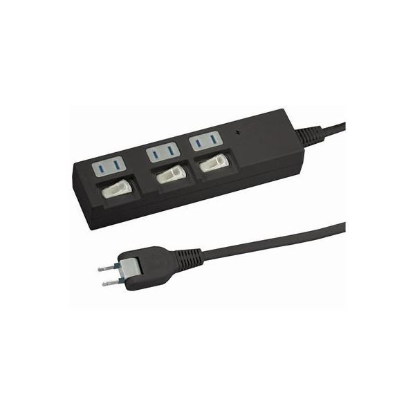 (まとめ)YAZAWA 個別スイッチ付節電タップ Y02BKS331BK