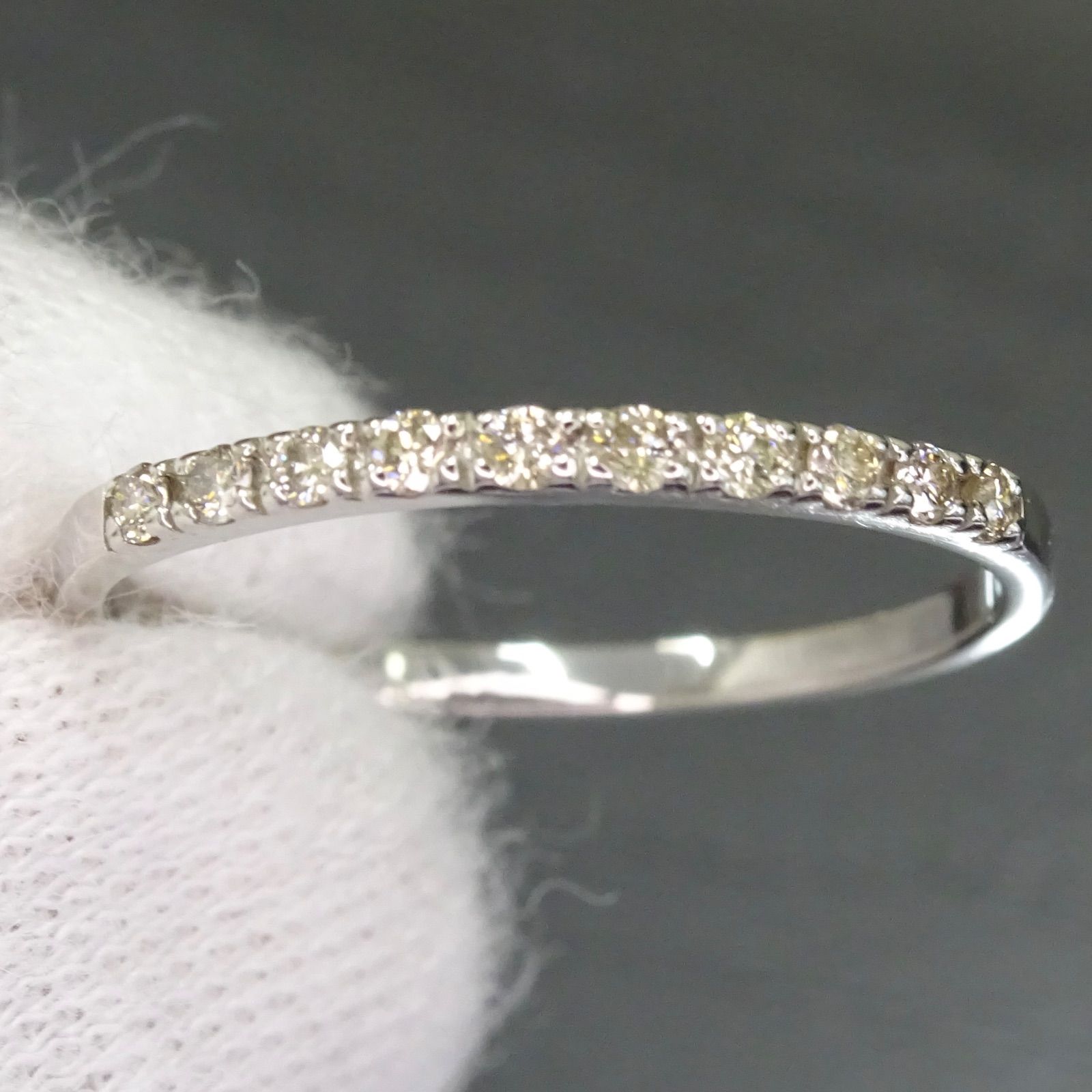 プラチナ pt900 ハーフ エタニティ 天然ダイヤモンド0.10ct リング 