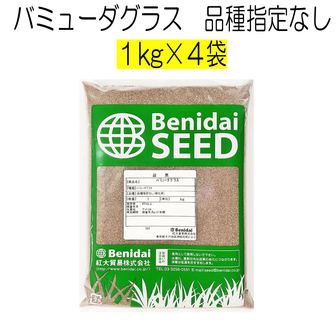 バミューダグラス種子 4kg 種 紅大貿易 芝の種 芝生の種 暖地型 西洋芝