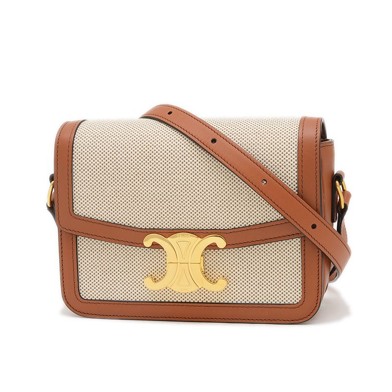 セリーヌ ティーントリオンフ ショルダーバッグ キャンバス/カーフ  