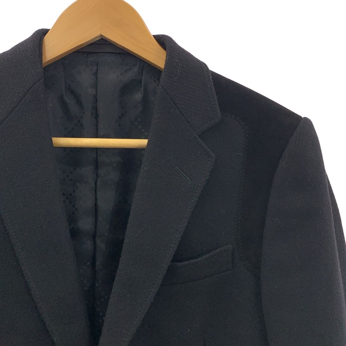 GUCCI グッチ トムフォード期 異素材 エルボーパッチ ウール テーラードジャケット 44R ブラック メンズ