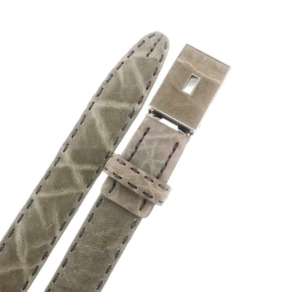 プレリー　エレファント革ベルトグレー 中古】プレリー PRAIRIE GINZA エレファントレザー ベルト
