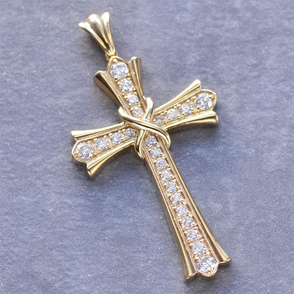 プレゼントk18十字架ネックレス