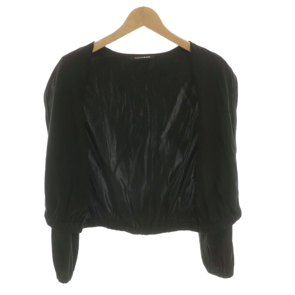 エムプルミエ ブラック M-Premier BLACK スリーブレースサテンブルゾン