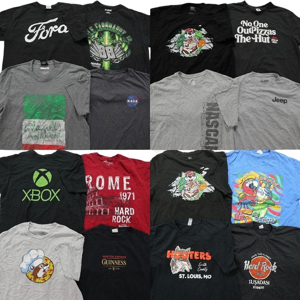 古着卸 有名企業 半袖Tシャツ 16枚セット メンズ L バッキーズ ハードロックカフェ フーターズ 古着 NA0776