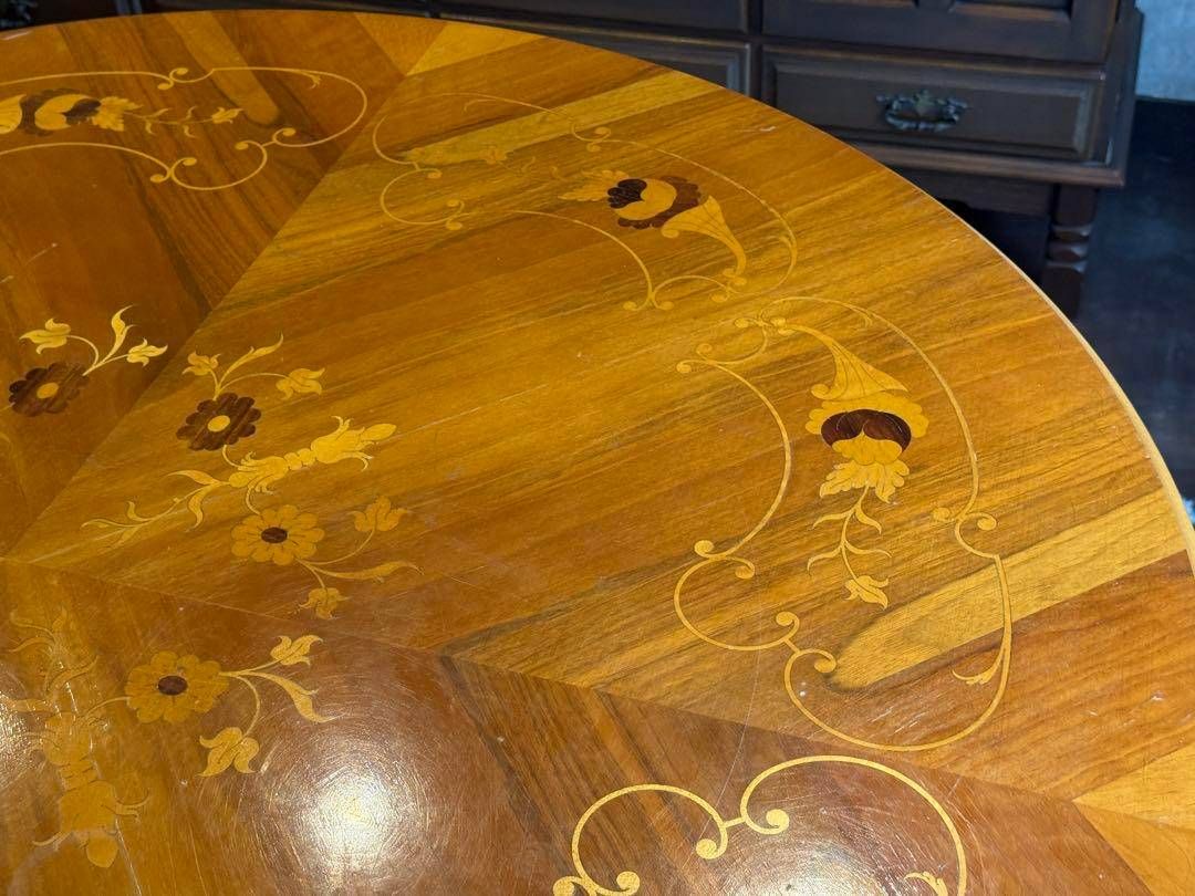 希少　象嵌　丸テーブル　センターテーブル　ラウンドテーブル　クラシック　RZ 希少 象嵌 丸テーブル センターテーブル ラウンドテーブル