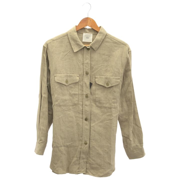 IENA LA BOUCLE リネンコットンヘリンボン サスペンダーパンツ