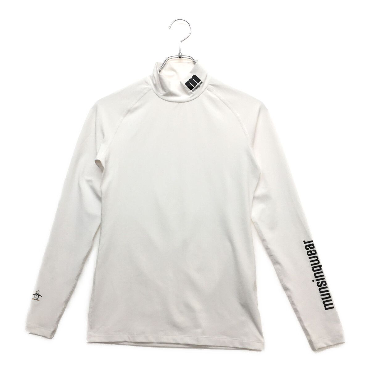  レディース マンシングウェア Munsing wear 長袖シャツ M 白 ホワイト モックネック インナー 日焼け対策
