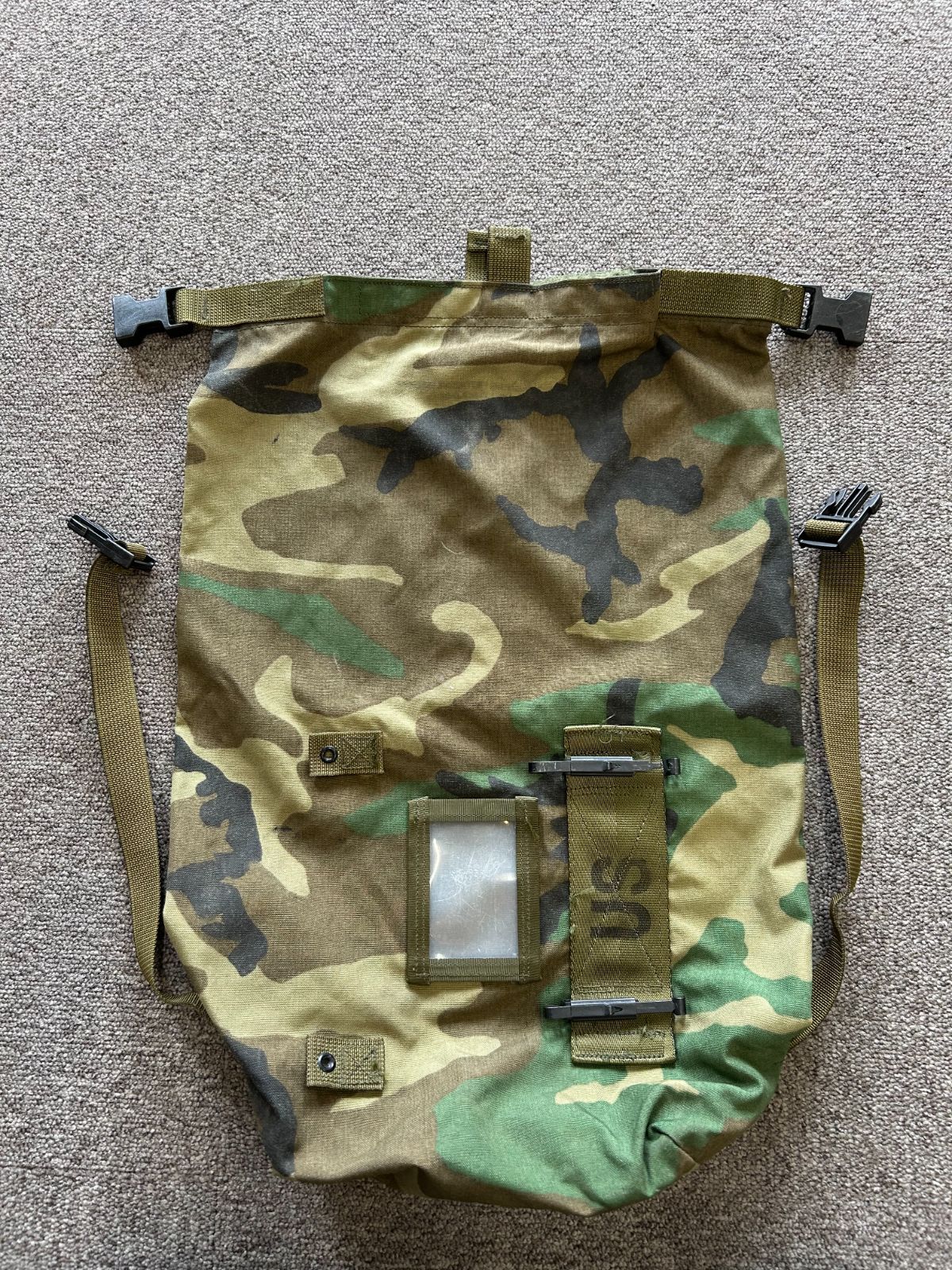 米軍実物】80's~ ケミカルスーツ 用 キャリアバッグ ウッド