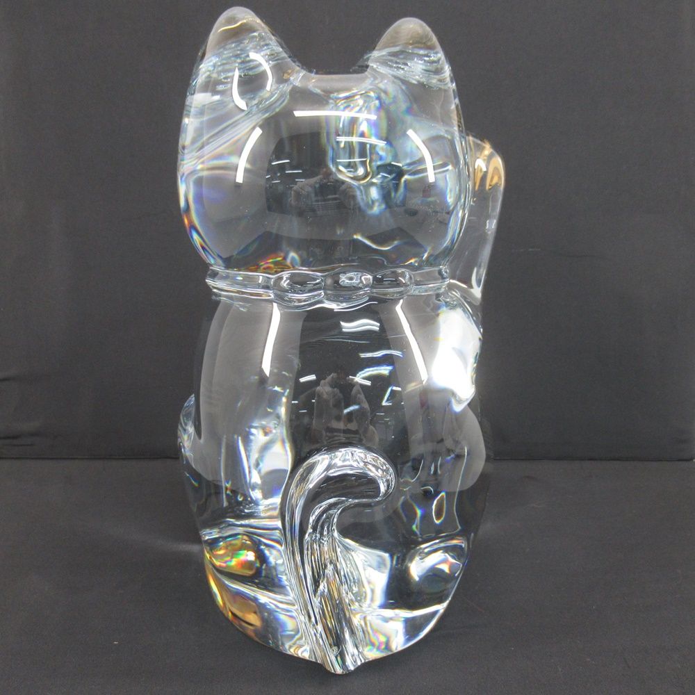【美品】Baccarat 招き猫 クリスタルガラス バカラ まねき猫 置物 クリスタル ガラス クリア 2607786