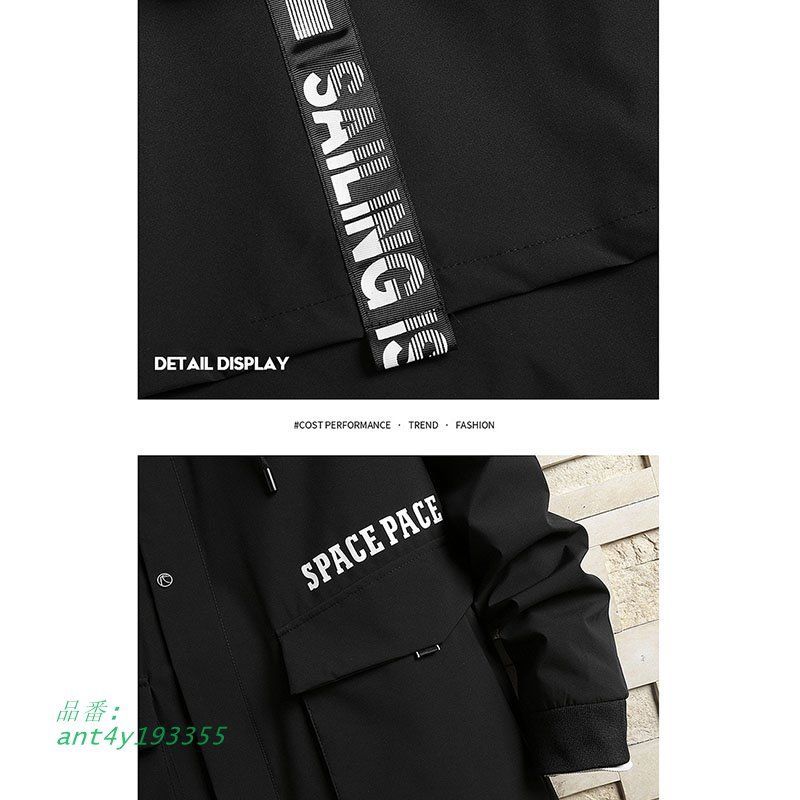 トレンチコート メンズ 春秋冬 ロング丈ジャケット アウターフード付き