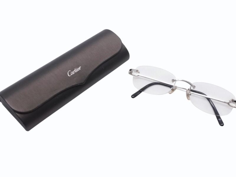 極美品 CARTIER カルティエ メガネ リムレス ブラック