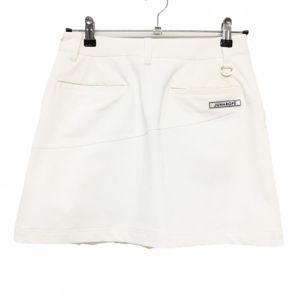 美品 ジュンアンドロペ ゴルフ ストレッチ プリーツ スカート 白 超美品】ジュンアンドロペ スカート 白 一部裾プリーツ レディース M
