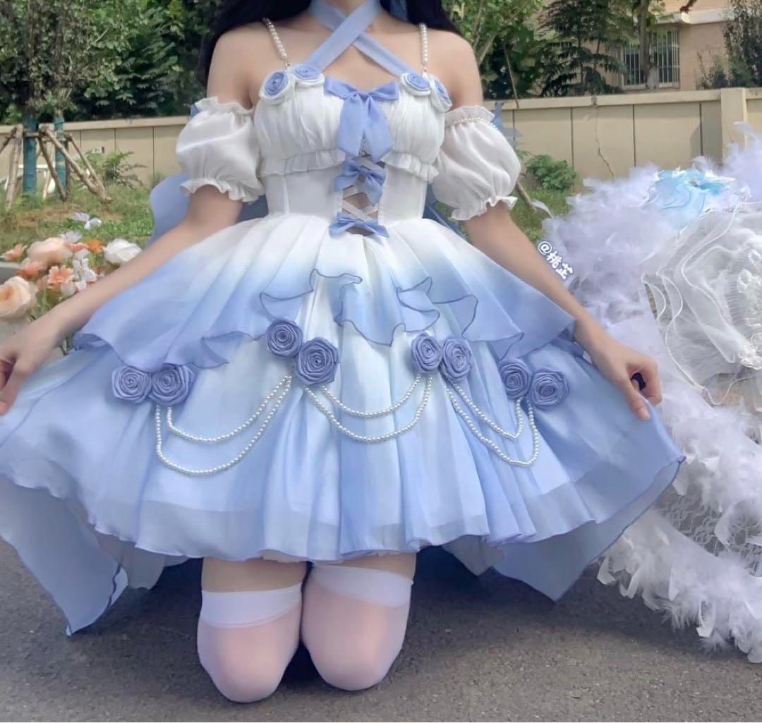 ロリータワンピース 華ロリ ティアード コスプレ衣装 ゴシック