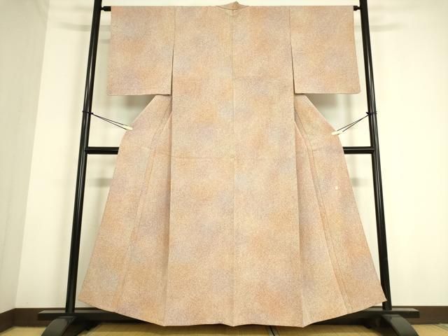 平和屋着物▽本薪蝋染工芸作家　木村勝美　小紋　単衣　霞文　正絹　逸品　DAAS0763az 平和屋着物▽本薪蝋染工芸作家 木村勝美 小紋 単衣 霞文 正絹 逸品