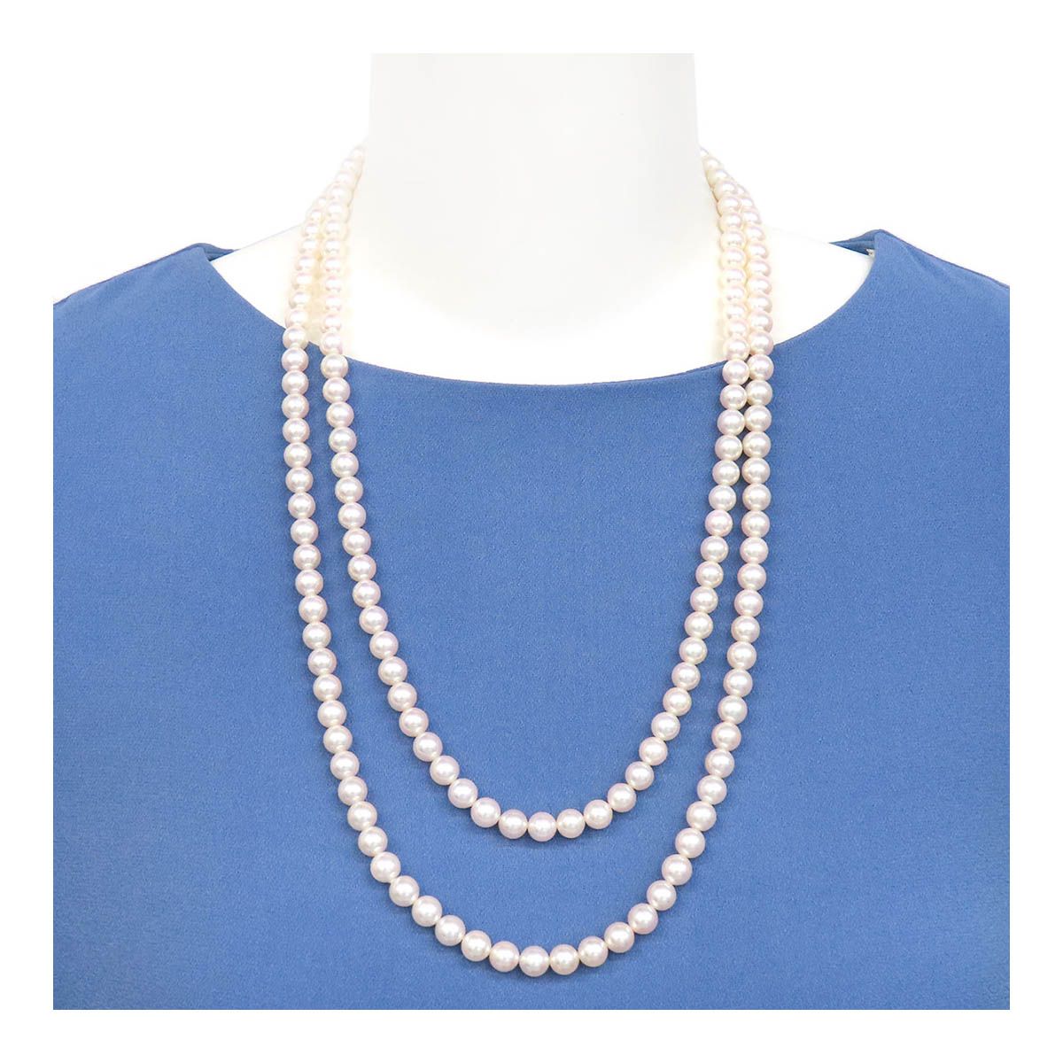 ミキモト アコヤ パール ロング ネックレス K14 (K14WG) レディース MIKIMOTO【中古】 【ジュエリー】