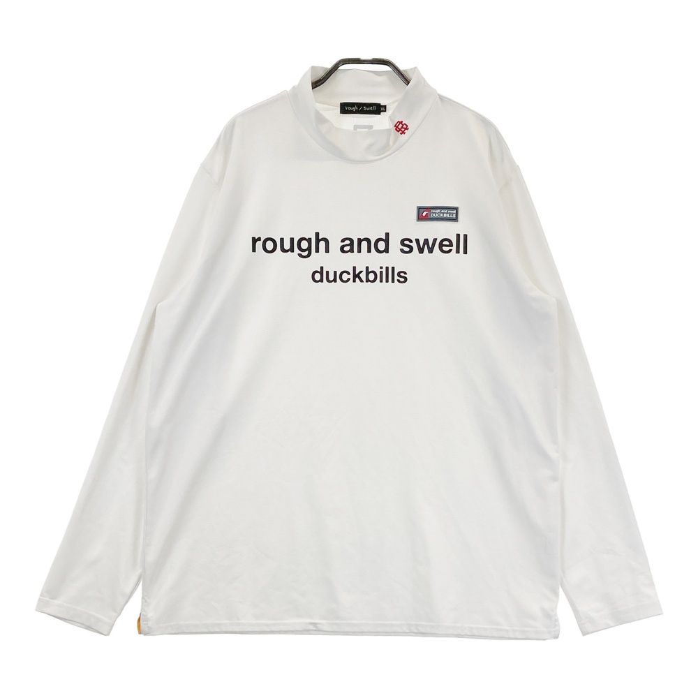 サイズ：XL ROUGH&SWELL ラフアンドスウェル  ハイネック 長袖Tシャツ  ホワイト系 [240101490349] ゴルフウェア メンズ ストスト サイズ：XL ROUGH&SWELL ラフアンドスウェル ハイネック 長袖T