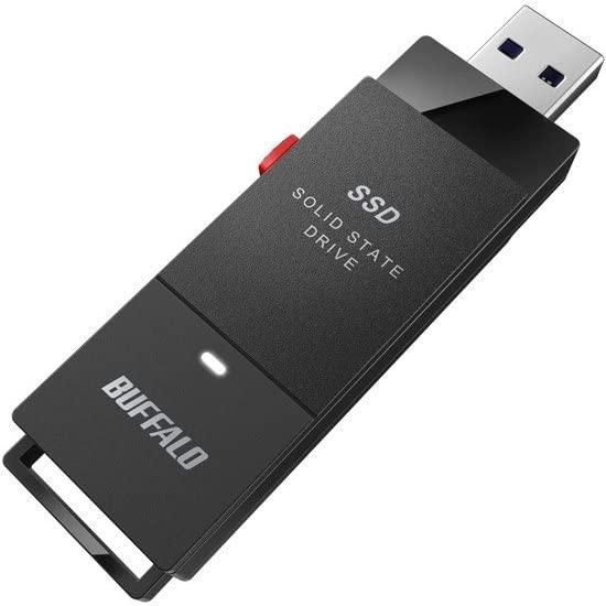 バッファロー SSD-PUT1.0U3BC|D 外付けSSD ポータブル USB3.2 Gen1 スティック型 TV録画対応 1.0TB ブラック