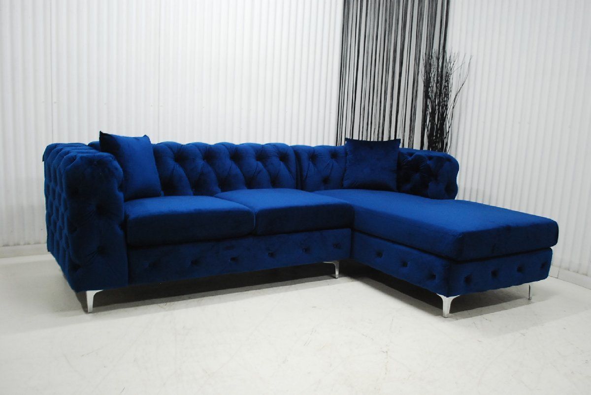 ベロア調ファブリック ブルー