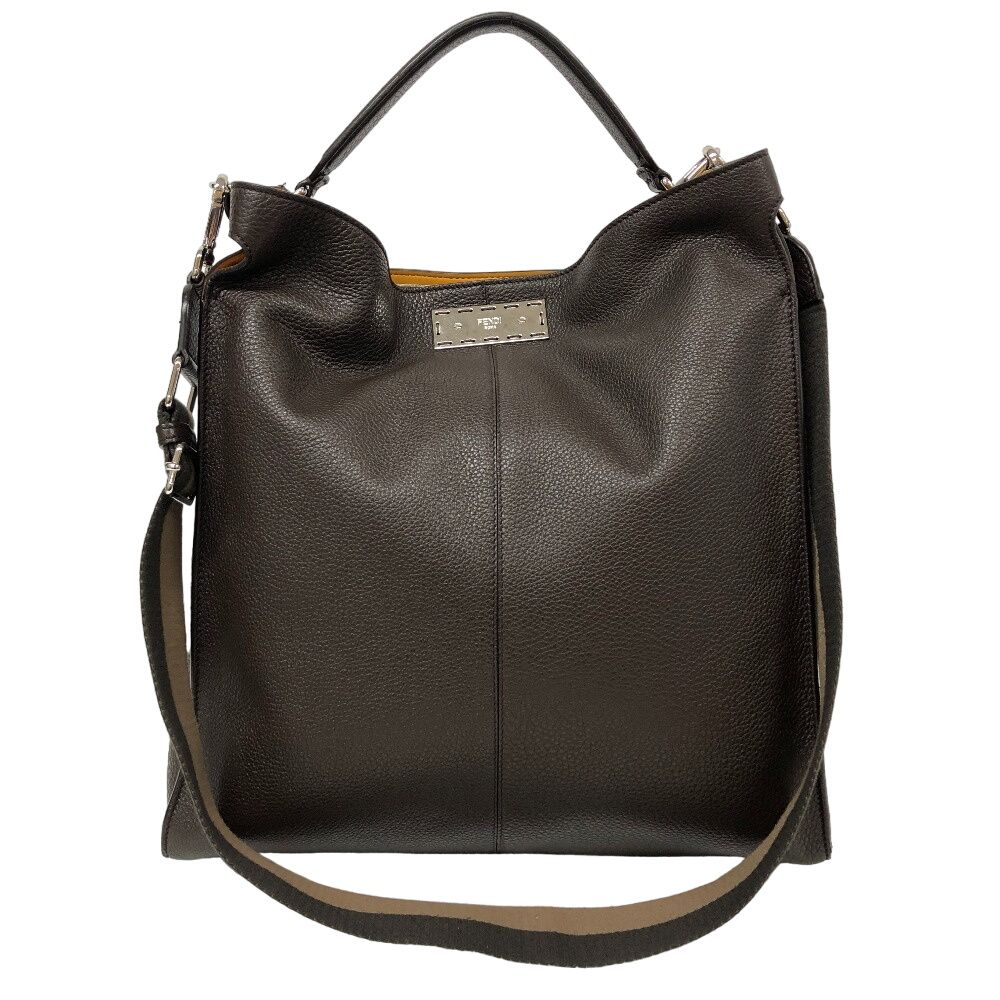 FENDI◇ピーカブーXライトフィット2wayトートバッグ/レザー/BLK/7VA447