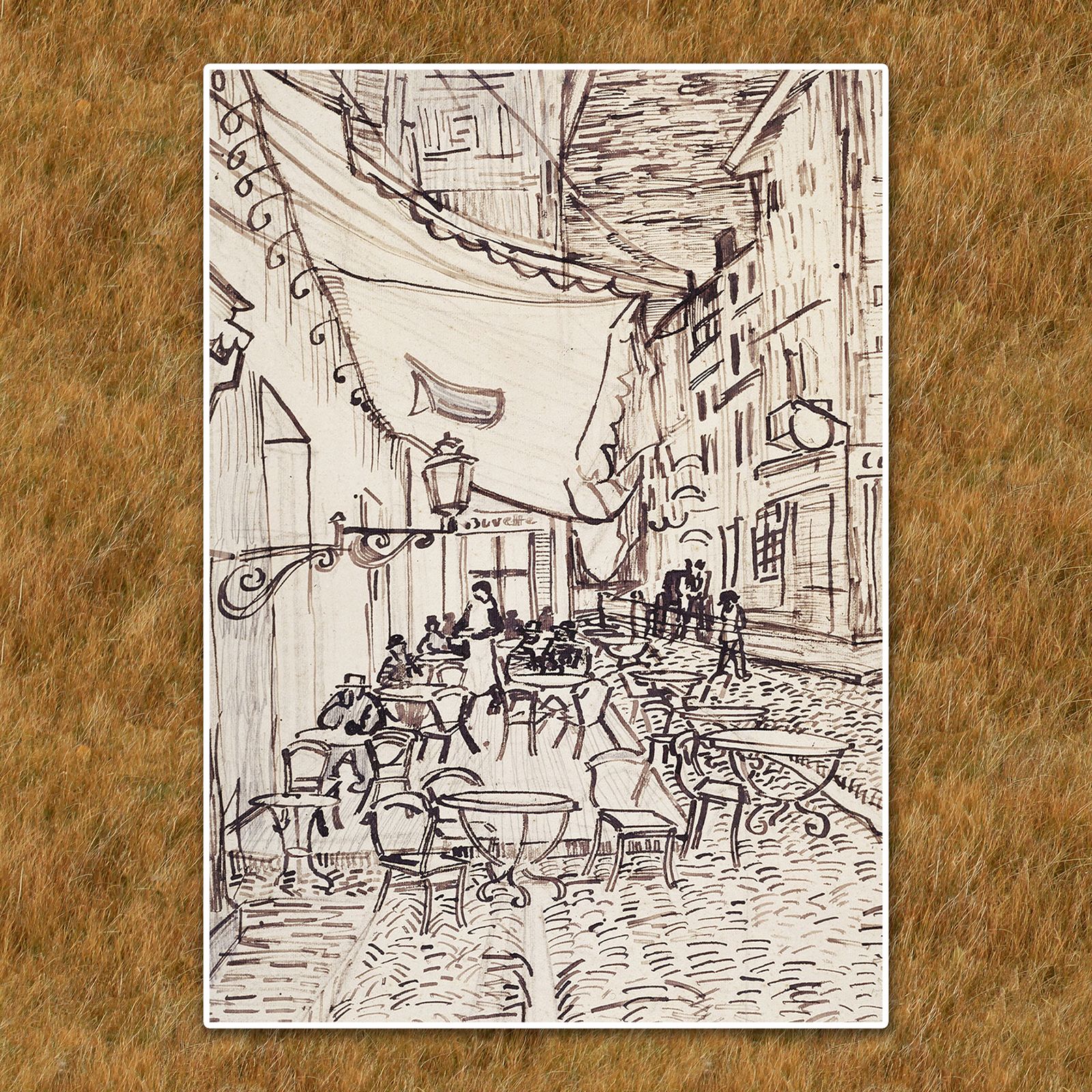 ゴッホ『夜のカフェテラス.デッサン画』複製画【額入り】 - メルカリ