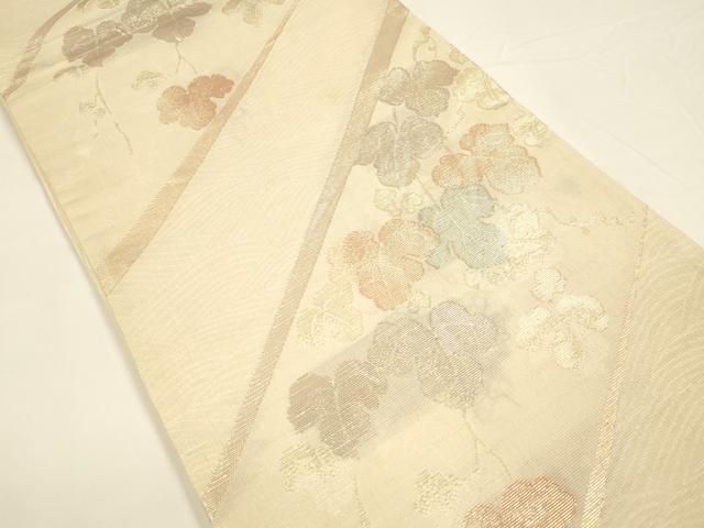 平和屋着物*夏物 六通柄袋帯 蔦の葉文 金糸 正絹 DAAY8148cm