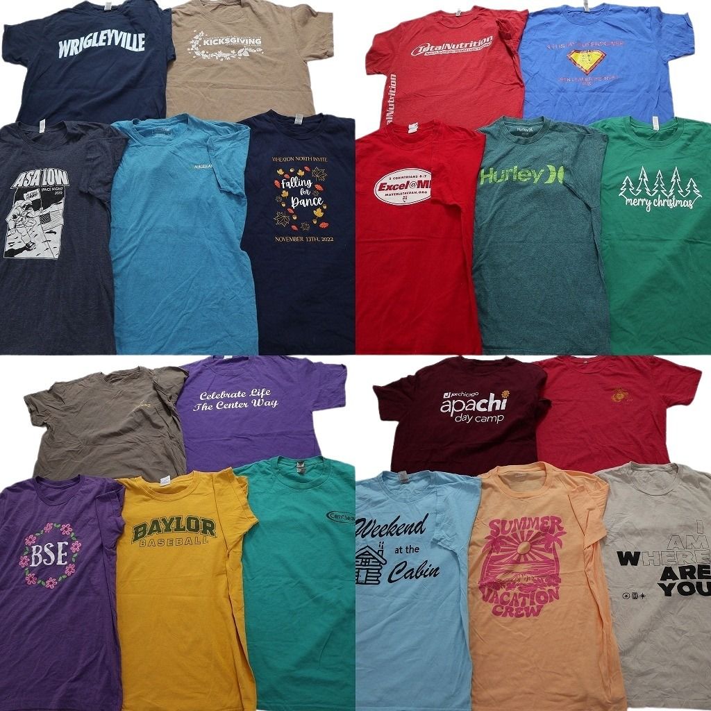 古着卸 まとめ売り カラーmix プリント 半袖Tシャツ 20枚セット 