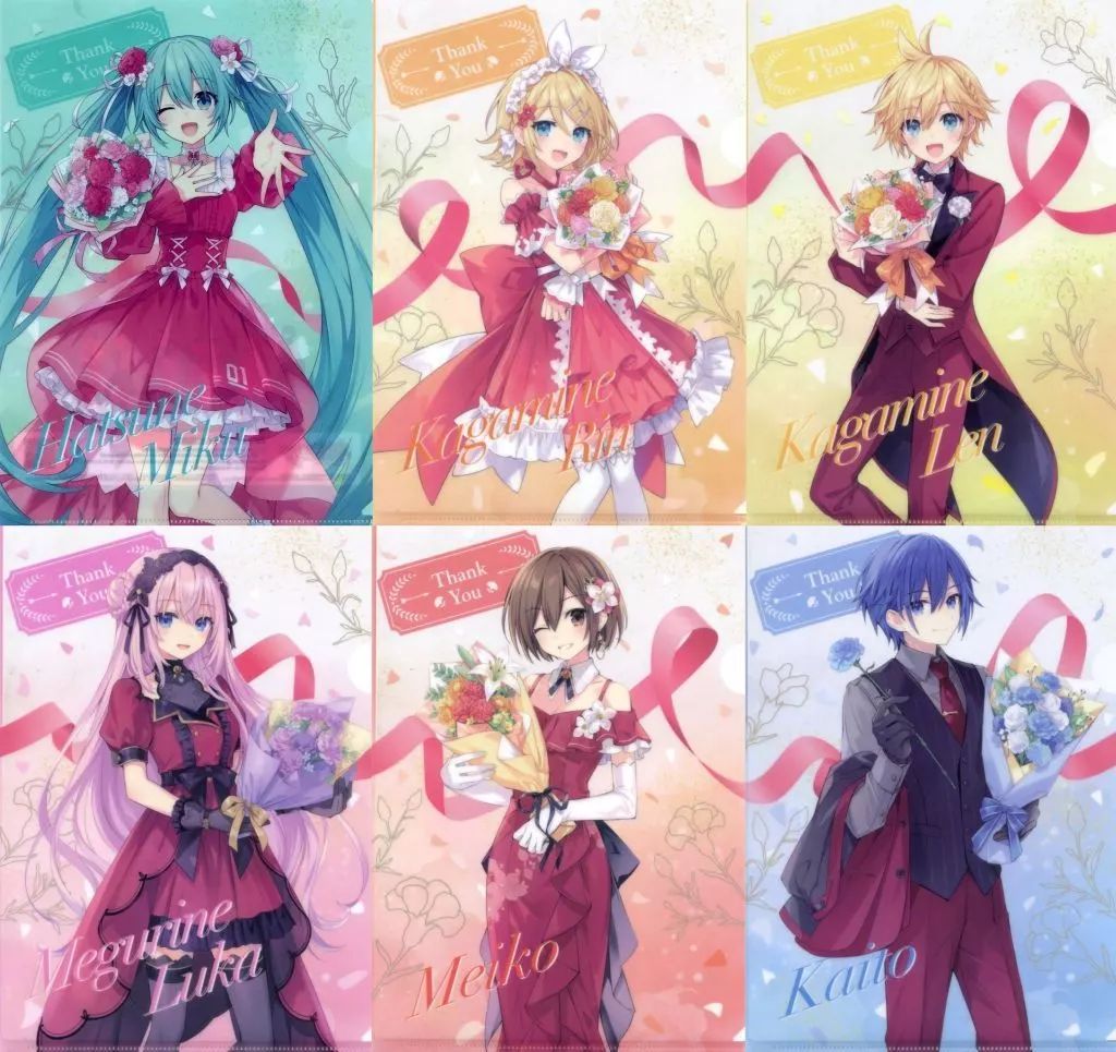初音ミク　クリアファイル&クリアポートレート　8枚まとめ売り