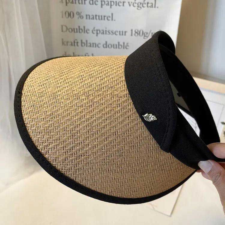 自転車 99％UVカット 草編み サンバイザー UVカット 帽子 UPF 50 サマーハット 日よけ 調節 つば広 旅行 夏 小顔 紫外線カット かわいい dkhsh 591235