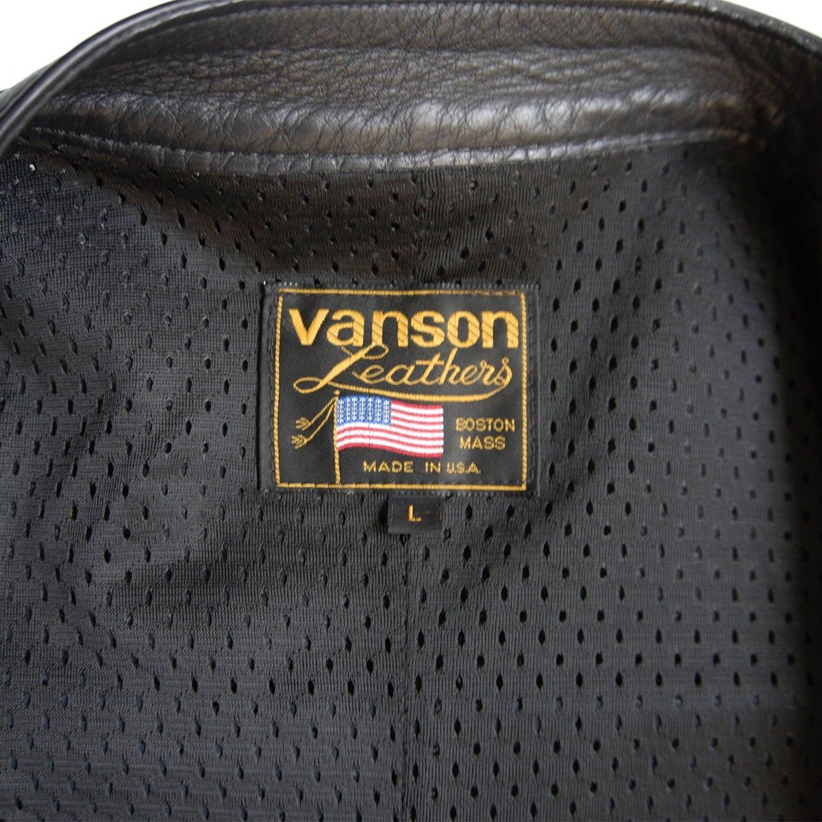 美品】 VANSON 【パンチング シングルライダースジャケット】L レザー