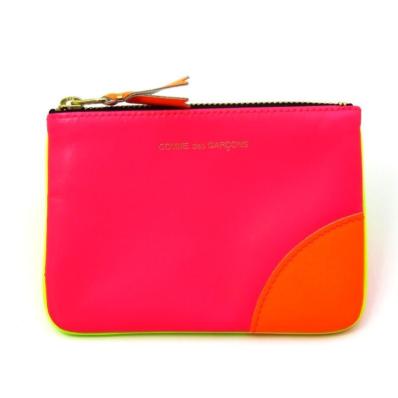 COMME des GARCONS コムデギャルソン ZIPポーチ SA8100SF SUPER FLUO スーパーフルオ コインケース ピンク|イエロー 24004352