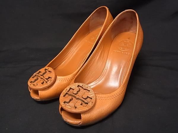 美品❤TORY BURCH【トリーバーチ】エンブレム ウエッジソール パンプス TORY BURCH トリーバーチ レザー ヒール パンプス ウェッジ