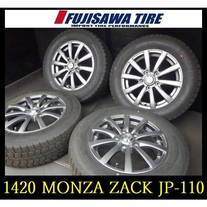 ホ冬【1420】MONZA JAPAN ZACK JP-11015x6J 5穴 PCD114.3 +532022年製 GY NAVI7 195/65R154本