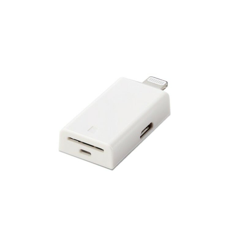 Lightningコネクタ搭載カードリーダー ELECOM エレコム MR-LD102WH 【５営業日以内発送】 【佐川急便にて発送】