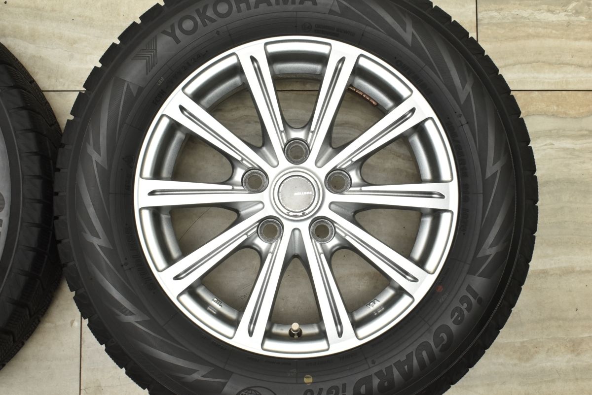 バリ溝 ミルアス 15in 6J 53 PCD114.3 ヨコハマ アイスガード IG70 195 65R15 91Q トヨタ車 設計 ノア ヴォクシー エスクァイア FFCRYSTALESIA_COM