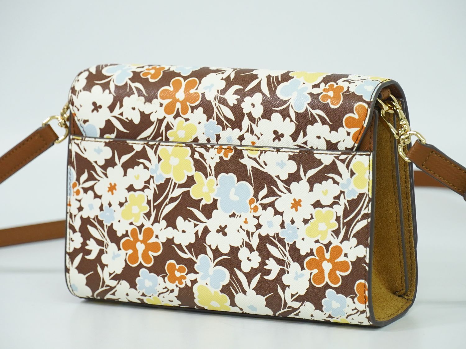 トリバーチ　ショルダーバッグ　本革　花柄　レザー　バッグ　新品未使用　ブラウン 本物 トリー バーチ TORY BURCH フラワー 花柄 ショルダーバッグ