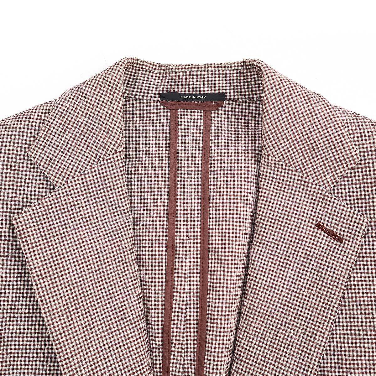 HERMES エルメス 18SS チェックシアサッカーテーラードジャケット 