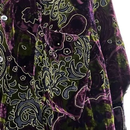 20AW LOOK4 PAISLEY VELOR L/S SHIRT 1280074-16 ペイズリーベルベット