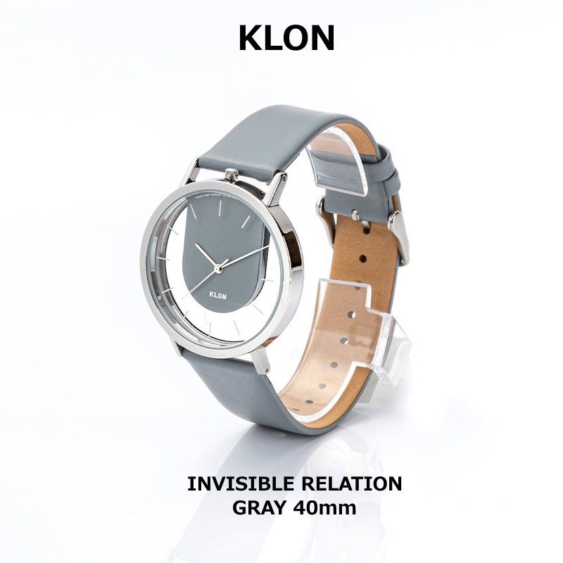 KLON/クローン INVISIBLE RELATION 40mm スケルトン文字盤が特徴のアクセサリー感覚で付けやすい腕時計 色違いでペアウォッチとしてもオススメ おしゃれウォッチ