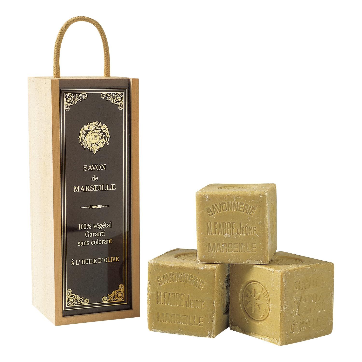 マリウスファーブル社 ジーピークリエイツ サボンドマルセイユ マルセイユ石けん 木箱ギフト オリーブ
