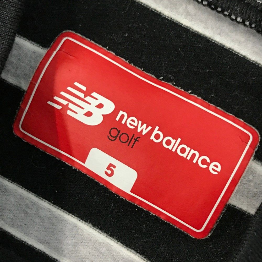 サイズ：5 NEW BALANCE GOLF ニューバランス  モックネック長袖Tシャツ ボーダー ブラック系 [240101445998] ゴルフウェア メンズ ストスト サイズ：5 NEW BALANCE GOLF ニューバランス モックネック長袖T