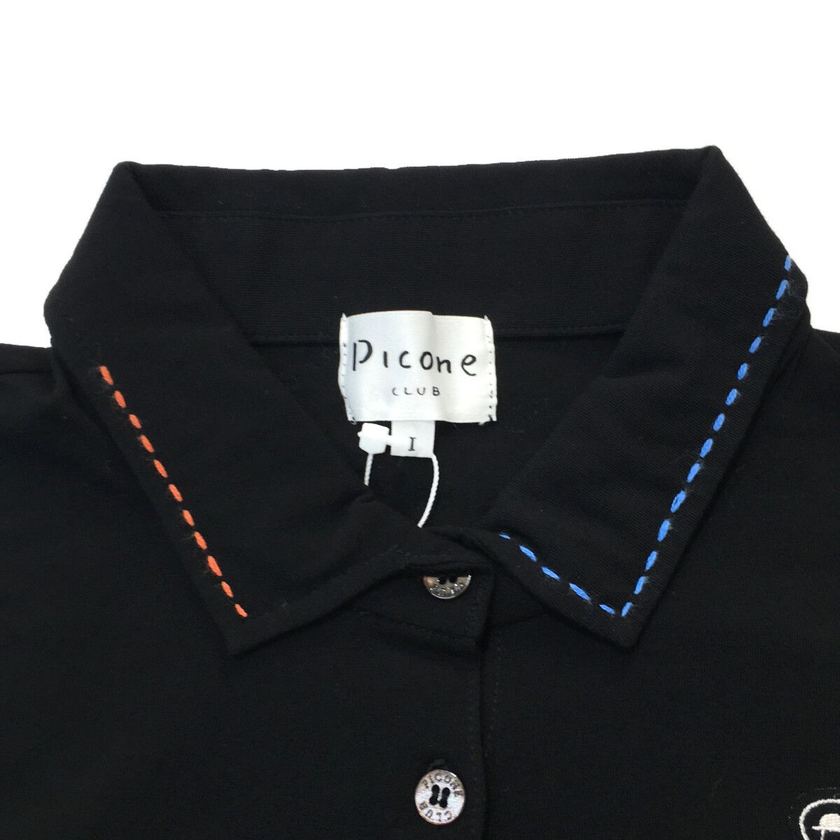 coco 未使用品 ピッコーネクラブ PICONE CLUB レディース 長袖ポロシャツ 1(M) 黒 ブラック 春秋 coco 未使用品 ピッコーネクラブ PICONE CLUB レディース 長袖