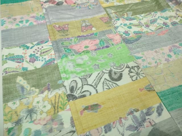 平和屋本店□極上 小千谷紬 百柄 花蝶 横段文 逸品 DZAA6901kh5 - メルカリ