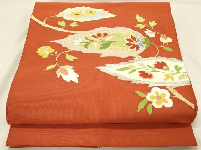 着物屋こころ■極上　名門安田綴れ　爪織本綴帯　八寸名古屋帯　白鷺　銀糸　共箱付き　正絹　逸品　A-sx4218 平和屋本店□極上 名門 安田綴れ 爪織本綴帯 八寸名古屋帯